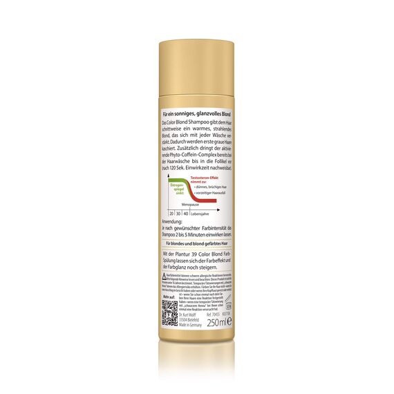 Plantur 39 Color Blond Phyto-Coffein-Shampoo – 2 x 250 ml - Farbauffrischendes Haarshampoo für Frauen zur Aktivierung der Haarwurzel – für blondiertes und blondes Haar