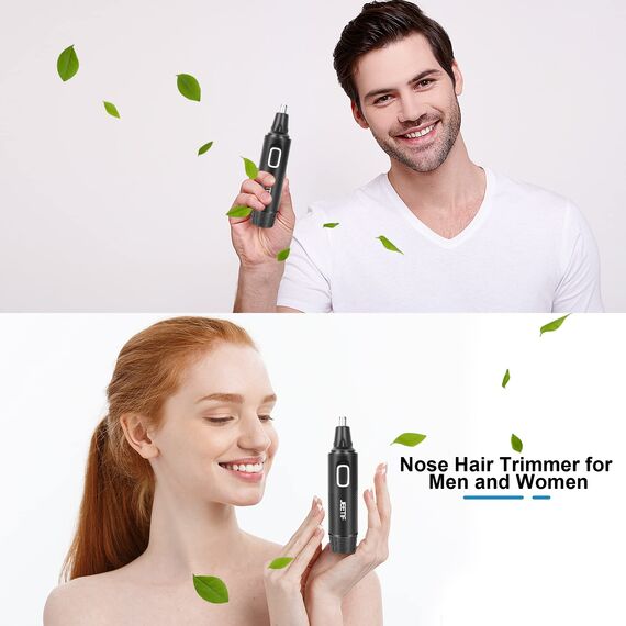 Nasenhaartrimmer Herren, 2 in 1 Nasenhaartrimmer, Nasenhaarschneider, Ohrhaarschneider, Augenbrauen-Lippenhaare Schmerzloser Epilierer, IPX7 Waschbarer Gesichtshaarentferner für Männer und Frauen