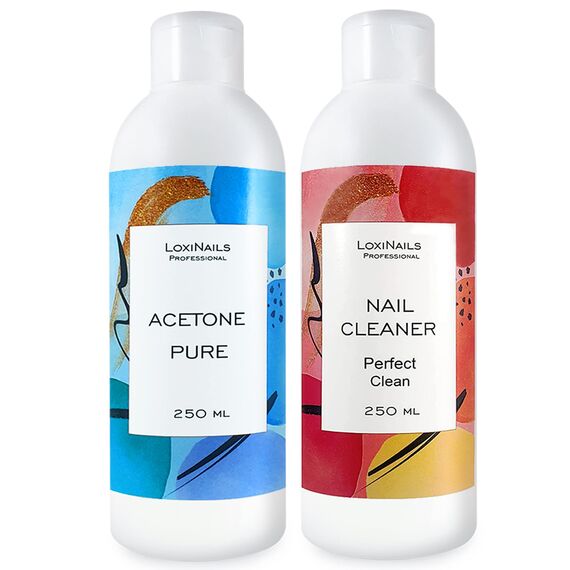 Nail Cleaner - Aceton 2x250 ml SET - UV Gel Nagellackentferner - Nagelreiniger Entfetter LoxiNails
