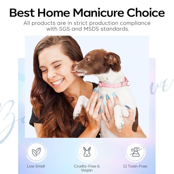 modelones UV Nagellack, Blau Glitzer 6 Farben Shellac Gel Nagellack Set, Soak Off Natur Gel Polish Nageldesigns, UV-LED Nagellack UV Gel Lack, Gellack Nagellack für Anfänger Nail Art Maniküre Salon