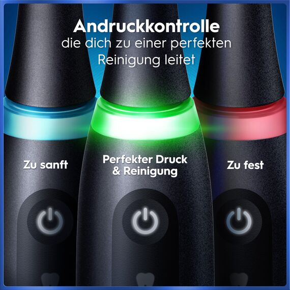 Oral-B iO Series 5 Elektrische Zahnbürste — Electric Toothbrush, Inkl. 1 Aufsteckbürste, Reise-Etui — 5 Putzmodi für Zahnpflege, Zahnbürste Elektrisch, Designed by Braun, Schwarz