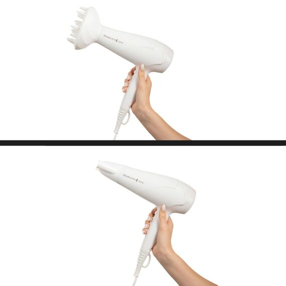 Remington Haartrockner Ionen [leicht, Diffusor & Stylingdüse] weiß (2200W, Keramik-Ionen: schonendes Styling & gleichmäßige Wärmeverteilung, 3 Heiz- & 2 separate Gebläsestufen + Abkühlstufe) D3199