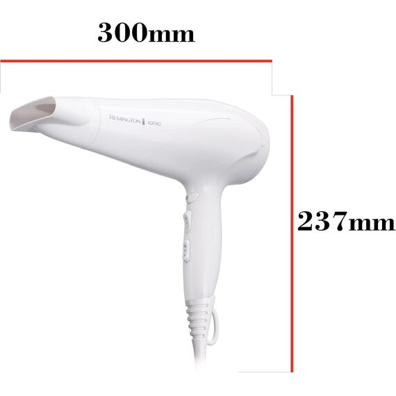 Remington Haartrockner Ionen [leicht, Diffusor & Stylingdüse] weiß (2200W, Keramik-Ionen: schonendes Styling & gleichmäßige Wärmeverteilung, 3 Heiz- & 2 separate Gebläsestufen + Abkühlstufe) D3199