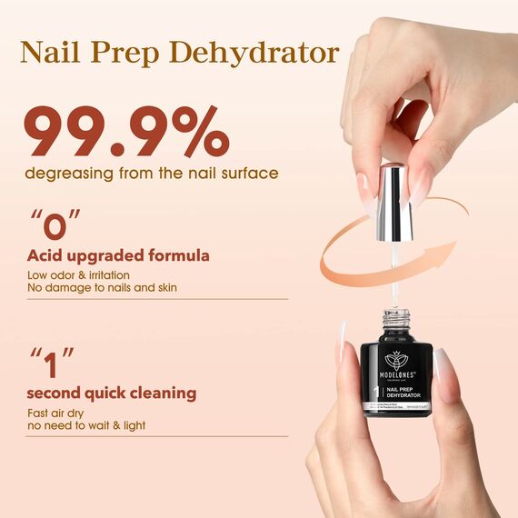 modelones Nagelkleber 6 in 1 und Primer für Gelnägel 2x10 ML, Nail Glue Gel für Nail Tips, Nagelspitzen, Press on Nails Nageltips UV Nagelkleber Brauchen Aushärten unter UV Nagellampe