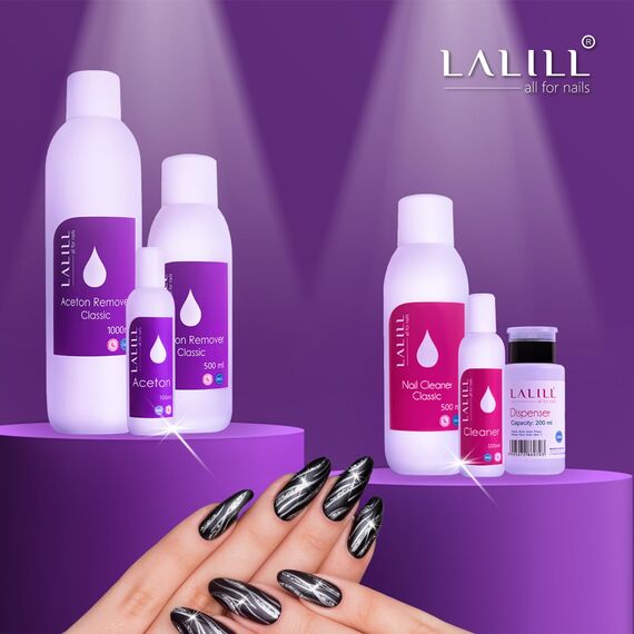 LALILL Aceton Nagellackentferner 500 ml - Entferner für Shellac, Hybrid, Gel Nägel, Acryl, Tipps und Nagelkleber - Reines Aceton Gel Nagellack UV Reiniger - Shellac Entferner