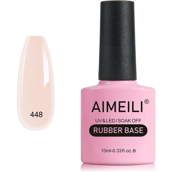 AIMEILI Rubber Base Gel Soak Off UV LED Rubber Base Coat Nägel Unterlack Gel Nagellack Maniküre 10ml (448)