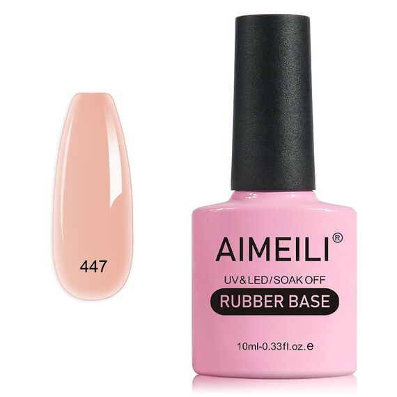 AIMEILI Rubber Base Gel Soak Off UV LED Rubber Base Coat Nägel Unterlack Gel Nagellack Maniküre 10ml (447)