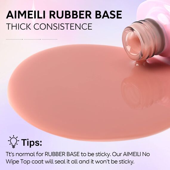AIMEILI Rubber Base Gel Soak Off UV LED Rubber Base Coat Nägel Unterlack Gel Nagellack Maniküre 10ml (447)