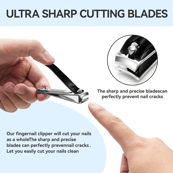 Ithyes Nagelknipser Set 2 Stücke für dicke Nägel Nagelschneider Edelstahl Fingernagel knipser und Fußnagelknipser mit für Damen und Herren groß,Maniküre Nagelzange nail clipper nagelzwicker