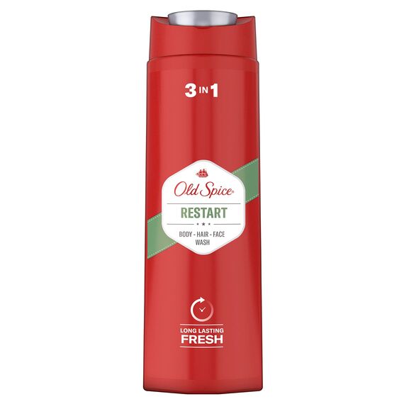 Old Spice Restart 3-in-1 Duschgel & Shampoo für Männer (400 ml), Körper-Haar-Gesichtsreinigung Männer, lang anhaltend Frisch