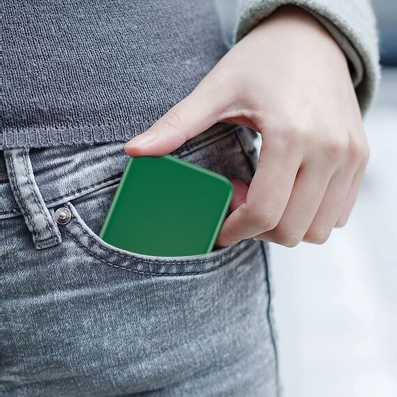 Kintion Taschenspiegel, LED Reisespiegel mit Licht Spiegel Klein, Taschenspiegel mit Vergrößerung 1x/3x, Spiegel mit Beleuchtung Klein, Klappspiegel Schminkspiegel mit Licht, Grün