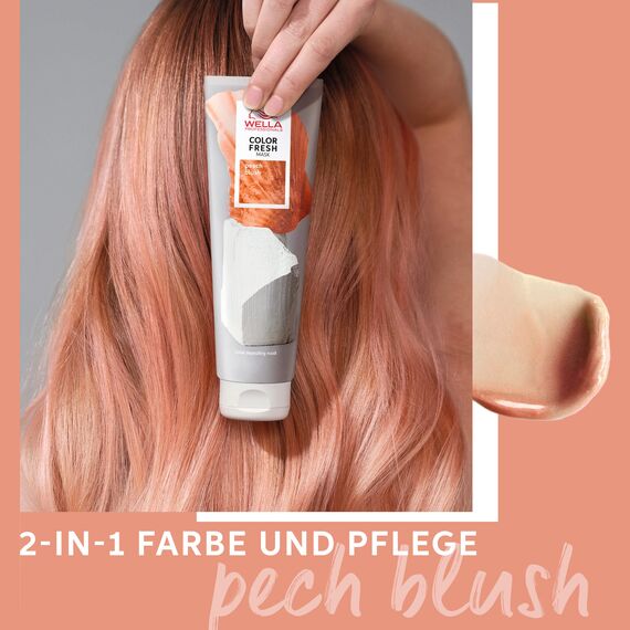 Wella Professionals Color Fresh Mask Peach Blush – Haarkur zum Beleben und Verändern der Haarfarbe – pflegende Tönung mit Avocadoöl – für helles und aufgehelltes Haar – 150 ml