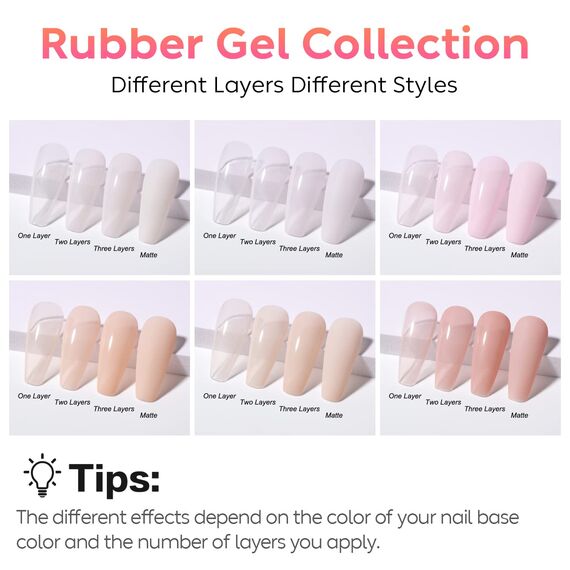 AIMEILI Rubber Base Gel Set 6pcs Rubber Base Coat Soak Off UV LED Nägel Unterlack Gel Nagellack Maniküre Kit 6 * 10ml - 46