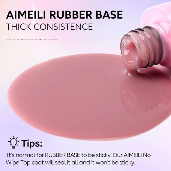AIMEILI Rubber Base Gel Soak Off UV LED Rubber Base Coat Nägel Unterlack Gel Nagellack Maniküre 10ml (451)