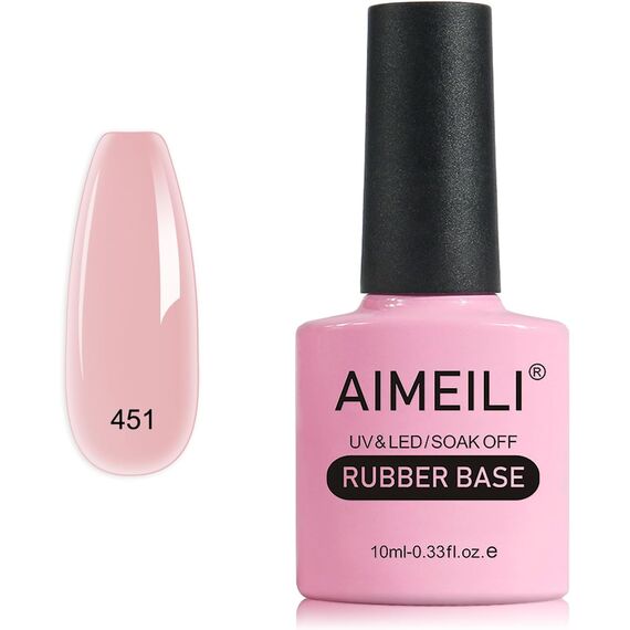 AIMEILI Rubber Base Gel Soak Off UV LED Rubber Base Coat Nägel Unterlack Gel Nagellack Maniküre 10ml (451)