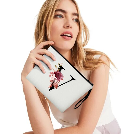 Vavabox A-Z Personalisierte Kosmetiktasche-Geburtstagsgeschenke für Frauen, Mütter, Beste Freundinnen und Brautjungfern (V)