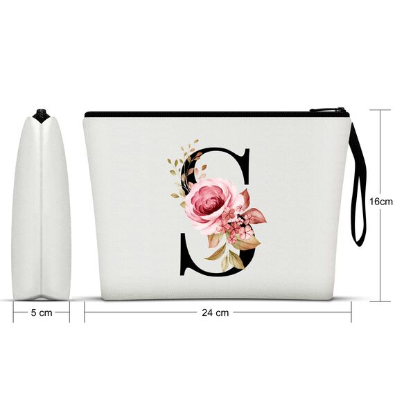 Vavabox A-Z Personalisierte Kosmetiktasche-Geburtstagsgeschenke für Frauen, Mütter, Beste Freundinnen und Brautjungfern (S)