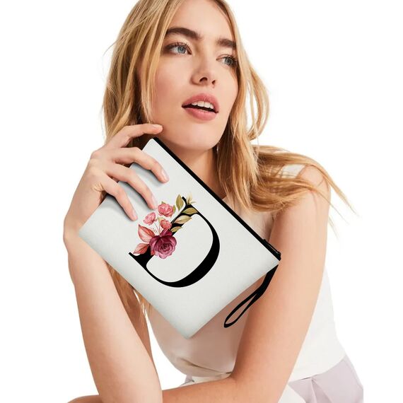 Vavabox A-Z Personalisierte Kosmetiktasche-Geburtstagsgeschenke für Frauen, Mütter, Beste Freundinnen und Brautjungfern (D)