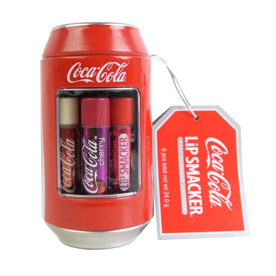Lip Smacker, Coca-Cola Lippenbalsam-Sortiment, Feuchtigkeitsspendender, duftender Lippenbalsam in Sammlerdose, Geschenkset für Mädchen, 6 Coca-Cola-Geschmacksrichtungen