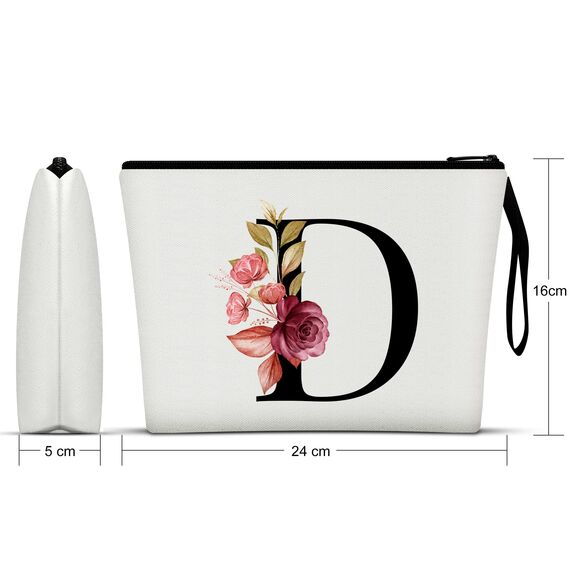 Vavabox A-Z Personalisierte Kosmetiktasche-Geburtstagsgeschenke für Frauen, Mütter, Beste Freundinnen und Brautjungfern (D)