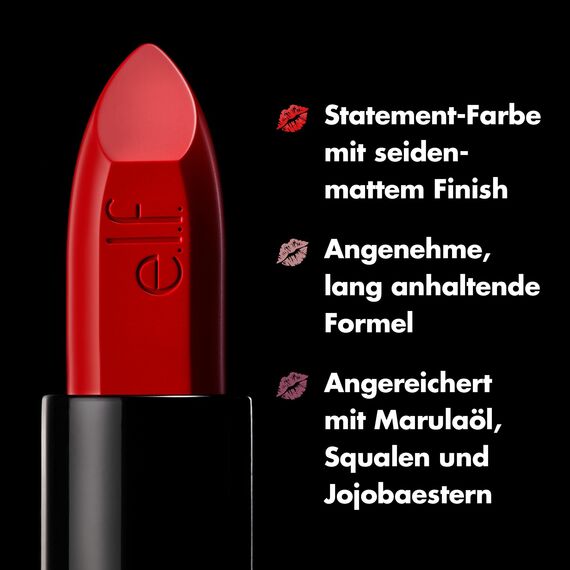 e.l.f. O Face Satin Lipstick, reichhaltig pigmentierter, pflegender & langanhaltender cremiger Lippenstift, mit Jojoba, vegan & tierversuchsfrei, Standing Ovation