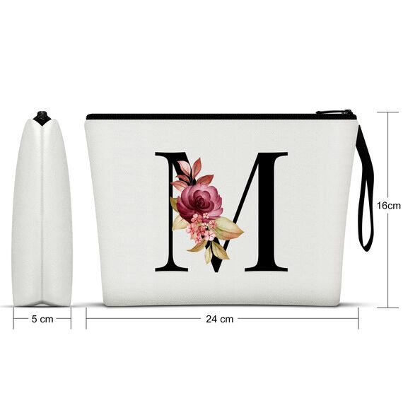 Vavabox A-Z Personalisierte Kosmetiktasche-Geburtstagsgeschenke für Frauen, Mütter, Beste Freundinnen und Brautjungfern (M)