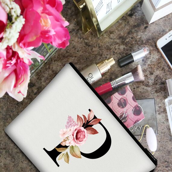 Vavabox A-Z Personalisierte Kosmetiktasche-Geburtstagsgeschenke für Frauen, Mütter, Beste Freundinnen und Brautjungfern (P)