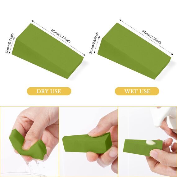 AUAUY 48 PCS Make up Schwamm, Latexfrei Kosmetik Schwämmchen, Klein Wiederverwendbarer Beauty Blender Makeup Schminkschwämmchen für Flüssigkeit Foundation Puder Sonnenschutz und Creme (Matcha-Farbe)