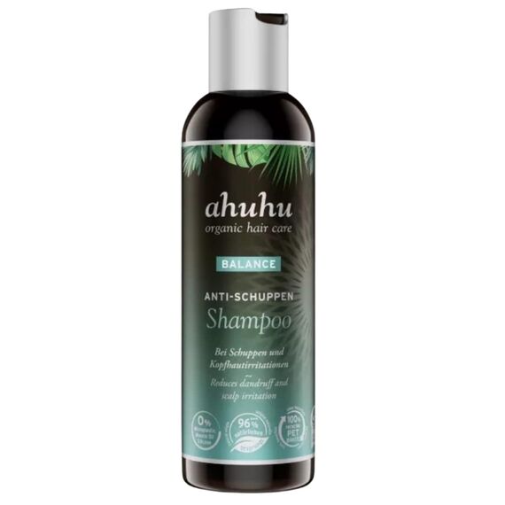 ahuhu BALANCE Anti Schuppen Shampoo (200 ml) – Besonders effektiv bei Schuppen & juckender, trockener Kopfhaut, pflegende Wirkstoffe spenden Feuchtigkeit & beruhigen die Kopfhaut, vegane Haarpflege