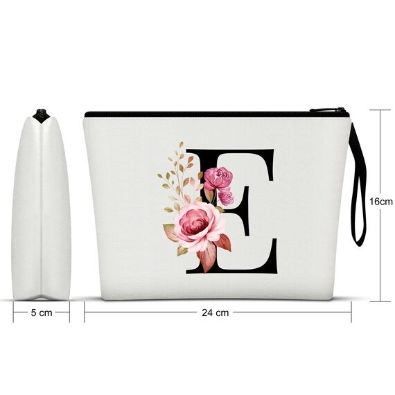 Vavabox A-Z Personalisierte Kosmetiktasche-Geburtstagsgeschenke für Frauen, Mütter, Beste Freundinnen und Brautjungfern (E)