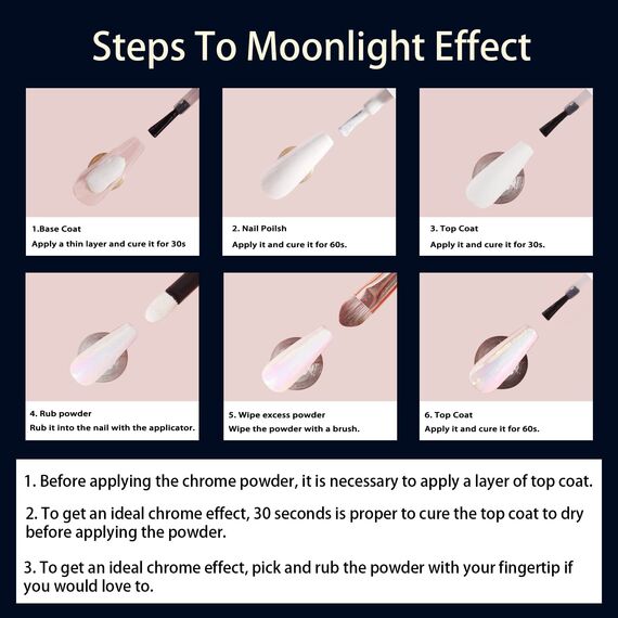 Allstarry Chrome Nail Powder, Weiß Perle Pigment Für Nägel Einhorn Iridescent Aurora Cromepulver Nägel Nails Meerjungfrau Glitzerpuder für Nail Charms Nail Art Nageldesign - Sonnenuntergangsfeld