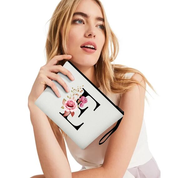 Vavabox A-Z Personalisierte Kosmetiktasche-Geburtstagsgeschenke für Frauen, Mütter, Beste Freundinnen und Brautjungfern (E)