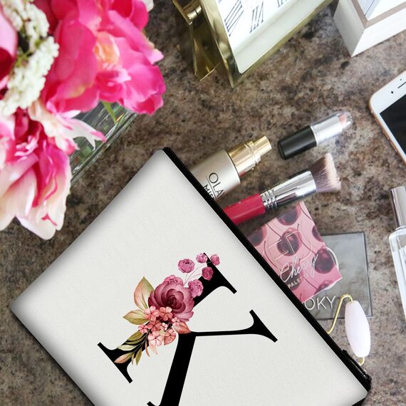 Vavabox A-Z Personalisierte Kosmetiktasche-Geburtstagsgeschenke für Frauen, Mütter, Beste Freundinnen und Brautjungfern (K)