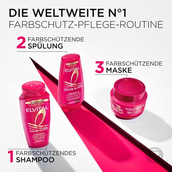 L'Oréal Paris Elvital XXXL Farbschutz Shampoo für coloriertes, getöntes oder gesträhntes Haar, Mit Pfingstrosen Extrakt und UVA-/UVB- Filter, Color Glanz Pflegeshampoo, 1 x 1000 ml