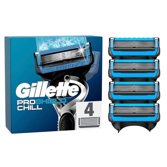 Gillette ProShield Chill Rasierklingen für Rasierer, 4 Ersatzklingen für Nassrasierer Herren mit 5-fach Klinge, Made in Germany