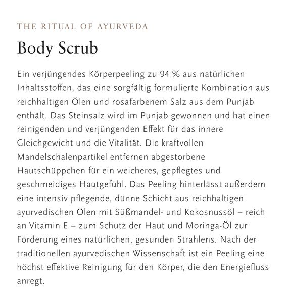 RITUALS Körperpeeling Das Ritual des Ayurveda | Körperpeeling mit rosa Salz aus Punjab und Mandelöl | 94 % Inhaltsstoffe natürlichen Ursprungs | 300 g
