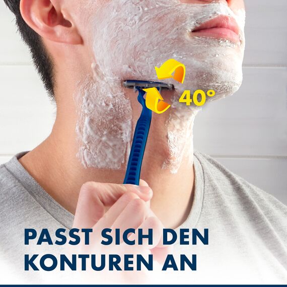 Gillette Blue3 Smooth Einwegrasierer Männer, 6 Rasierer mit 3-fach Klinge, Nassrasierer mit 40° beweglichem Schwenkkopf, Gleitstreifen mit ComfortGel-Technologie