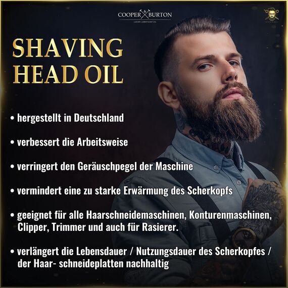 Scherkopföl als Trimmer- & Scheröl 3er Spar Set | Scherkopf Öl für Haarschneidemaschine, Haarschneideklingen & Tierhaarentferner | Rasierer Öl von COOPER & BURTON (3x Scherkopföl)