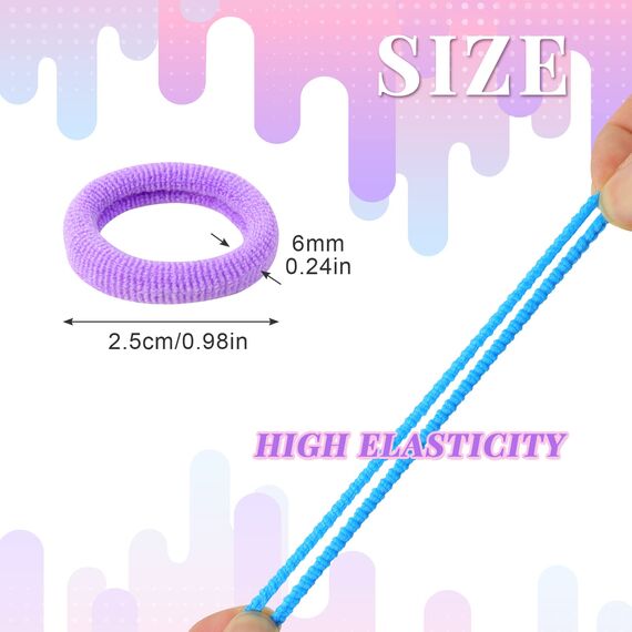 Hanyousheng 200 Stück Haargummis Mädchen, 8 Farben Klein Haargummi, Mini Nahtlose Haarbänder, Haarband Baby Mehrfarbig Soft Zopfgummi Klein für Mädchen Kinder Kleinkinder Baby