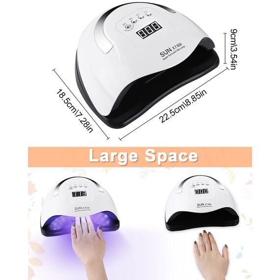 220W UV Lampe für Gelnägel, UV Nagellampe, Led Lampe Nägel, Nageltrockner Lampe, 4 Timer - Einstellungen, Infrarotsensor57 LED - Leuchten, Geeignet für alle Gel, Anfänger Nägel Selber Machen Heimsalon