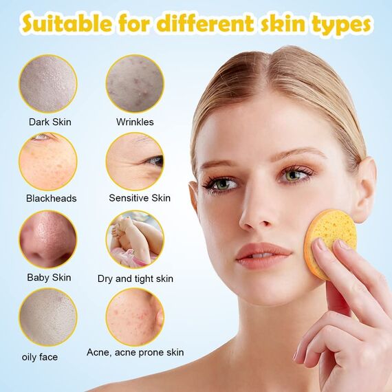 AUAUY 20 Stück Komprimierte Gesichtsschwämme, Zellulose Gesichtsschwämme, Abschminken Schwamm Pads, 100% Naturkosmetikschwämme zur Gesichtsreinigung, Peeling-Maske, SPA Massage, Make-up-Entfernung