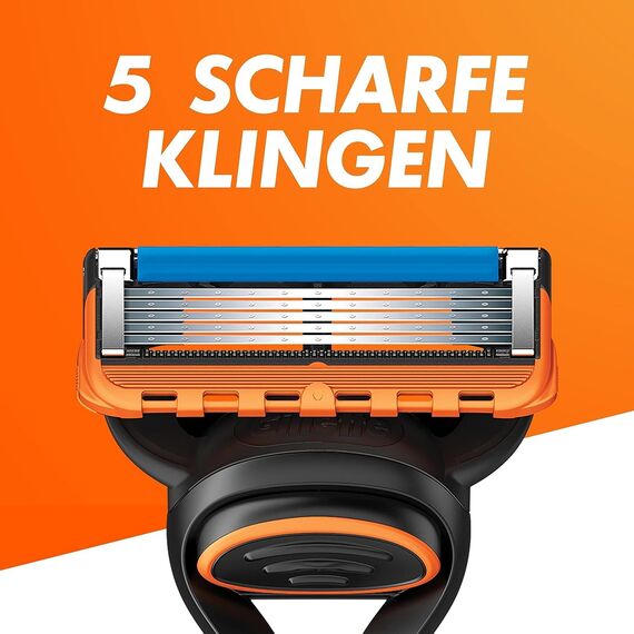 Gillette Fusion 5 Nassrasierer Herren, TESTSIEGER VON GILLETTE BEI STIFTUNG WARENTEST Rasierer + 1 Rasierklinge, mit Gleitstreifen für eine gründliche Rasur