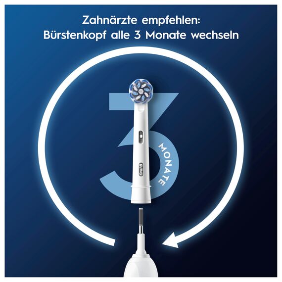 Oral-B Pro Sensitive Clean – ORIGINAL Aufsteckbürsten für Elektrische Zahnbürste – Sanfte Zahnreinigung, Ersatzbürsten mit X-Förmige Borsten, Zahnbürstenaufsatz, Made in Germany – Weiß, 8 Stück