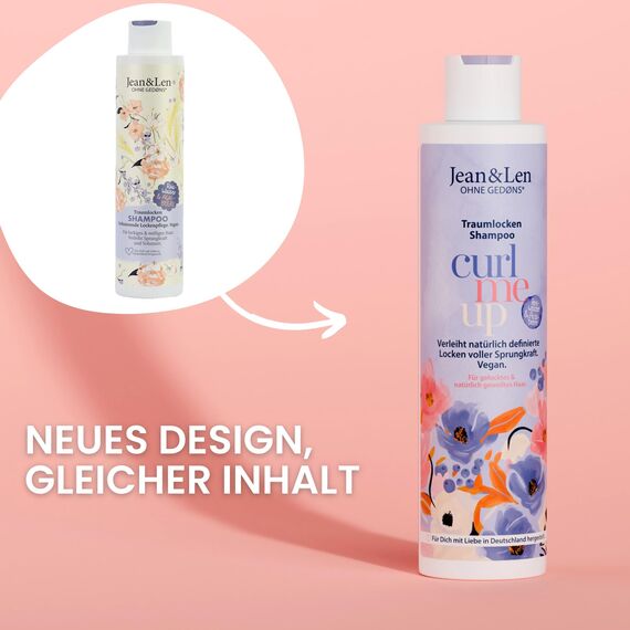 Jean & Len Traumlocken Shampoo Reiswasser & Açaibeere, für lockiges & welliges Haar, verleiht Sprungkraft & Volumen, fruchtiger Beeren-Duft, Haarshampoo, ohne Parabene & Silikone, vegan, 300 ml