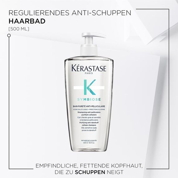 Kérastase Symbiose, Beruhigendes Anti-Schuppen Shampoo, Für fettige und empfindliche Kopfhaut, Ohne Sulfate und Silikone, Bain Pureté Anti Pelliculare, 500 ml