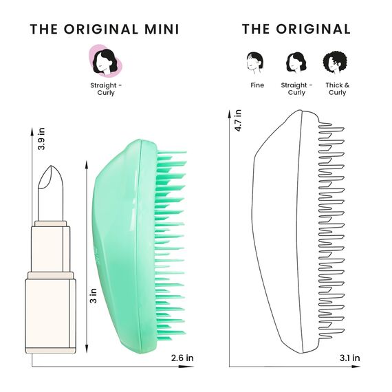 Tangle Teezer Kleine Original Haarbürste – Für Nasses & Trockenes Haar – Entwirrungsbürste für Alle Haartypen – Perfekte Bürste für Kinder & Reisen – Paradiesgrün