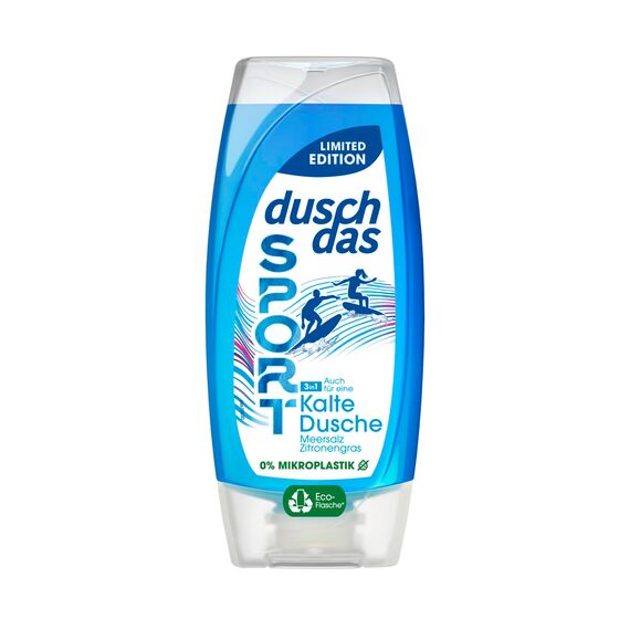 Duschdas 3-in-1 Duschgel & Shampoo Sport Kalte Dusche Limited Edition Duschbad mit Meersalz- und Zitronengrasduft 6 x 225 ml