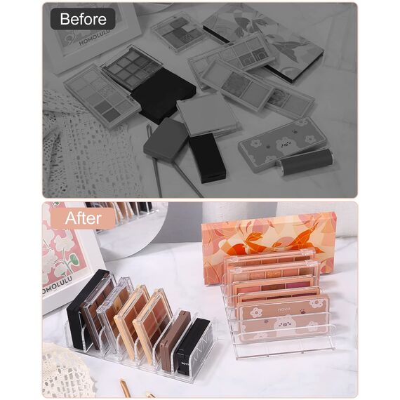Xespis 2 Stück Lidschatten Organizer, Kosmetik Organizer mit 7 Fächern, Paletten Organizer Schminke für Lidschatten Aufbewahrung