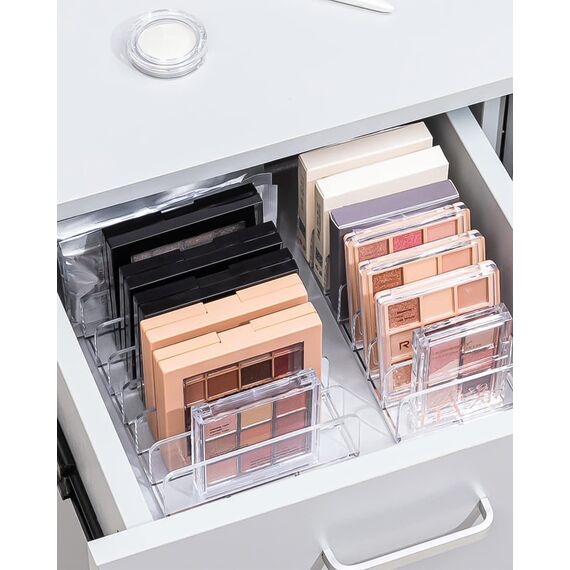 Xespis 2 Stück Lidschatten Organizer, Kosmetik Organizer mit 7 Fächern, Paletten Organizer Schminke für Lidschatten Aufbewahrung