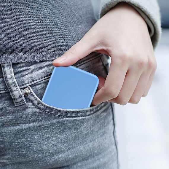 Kintion Taschenspiegel, LED Reisespiegel mit Licht Spiegel Klein, Taschenspiegel mit Vergrößerung 1x/3x, Spiegel mit Beleuchtung Klein, Klappspiegel Schminkspiegel mit Licht, Blau